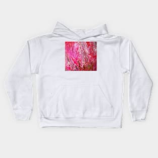 Hot pink abstract paint pour Kids Hoodie